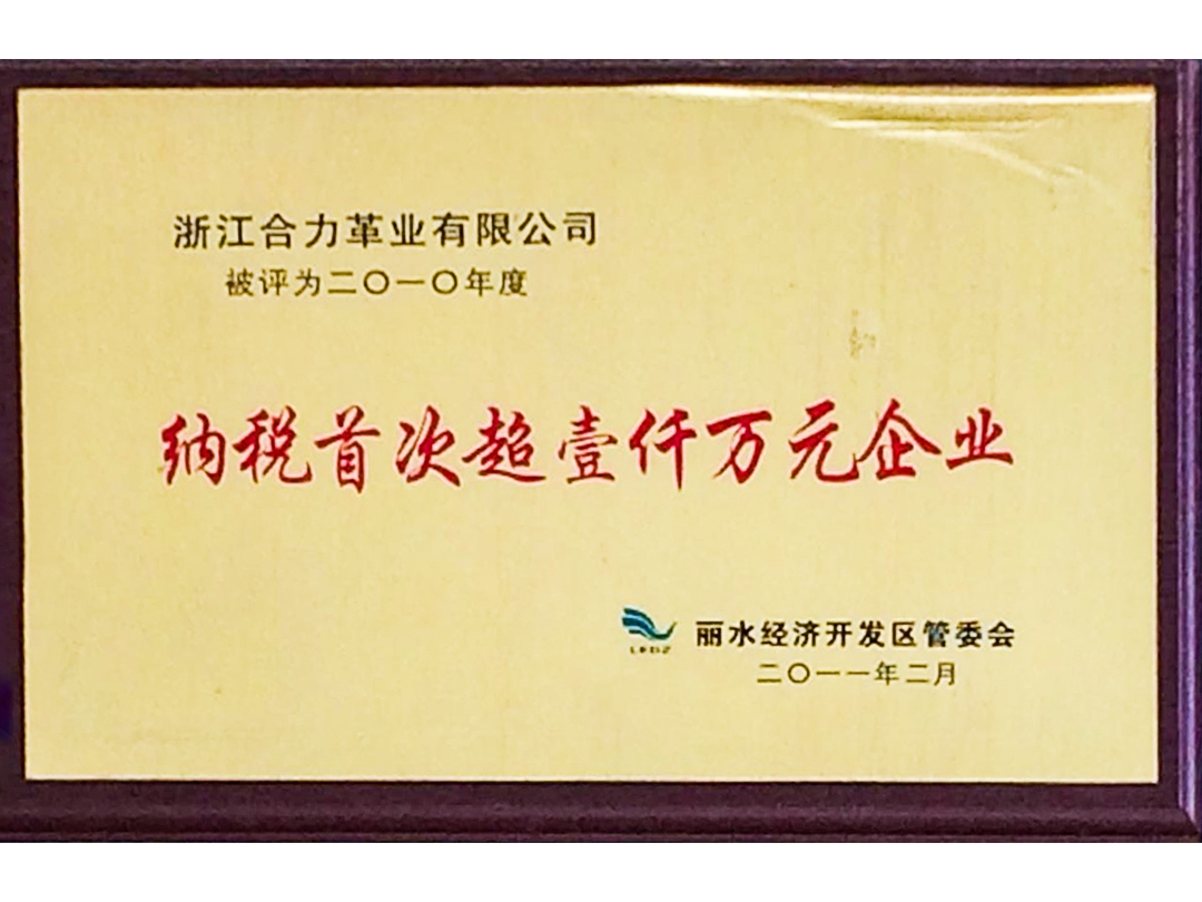 2010年度納稅首次超壹仟萬元企業