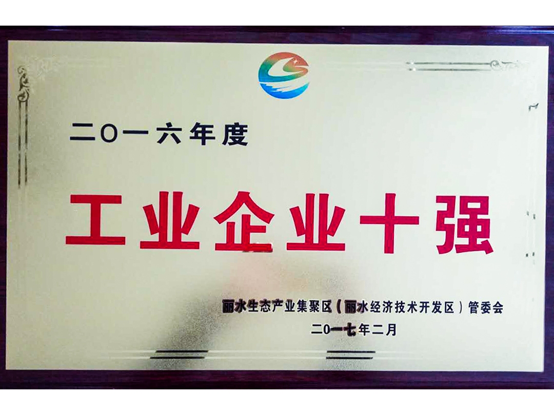 2016年度麗水經濟開發區工業企業十強